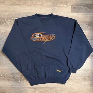Vintage Cadre Athletic Illinois Fighting Illini Sweatshirt Mens Medium Navy Blue